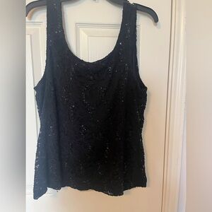 Black sequined tank top, XL